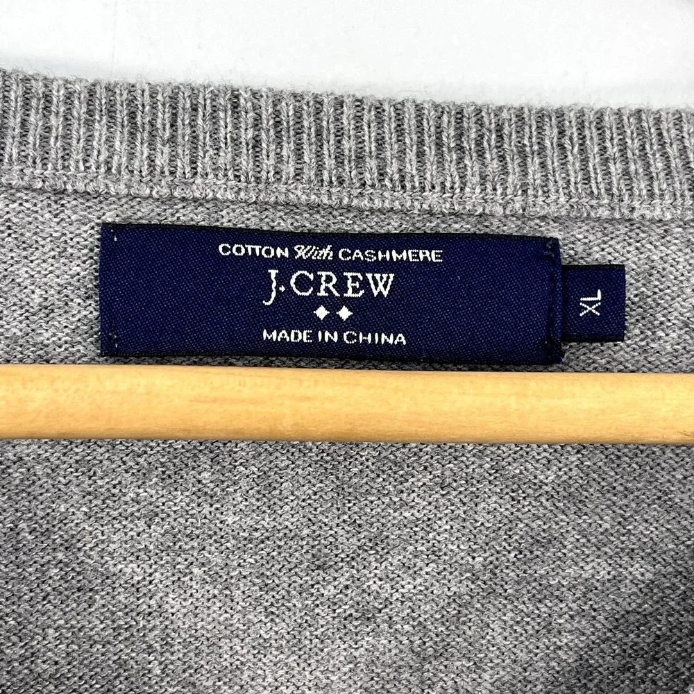 J.Crew Men's V-neck Cotton with Cashmere Long Sleeve Sweater Size XL - Picture 8 of 9